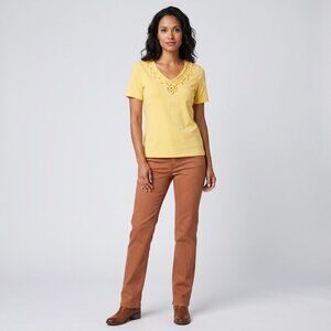 City Girl embellished T shirt yellow Size M (Pre-Loved)